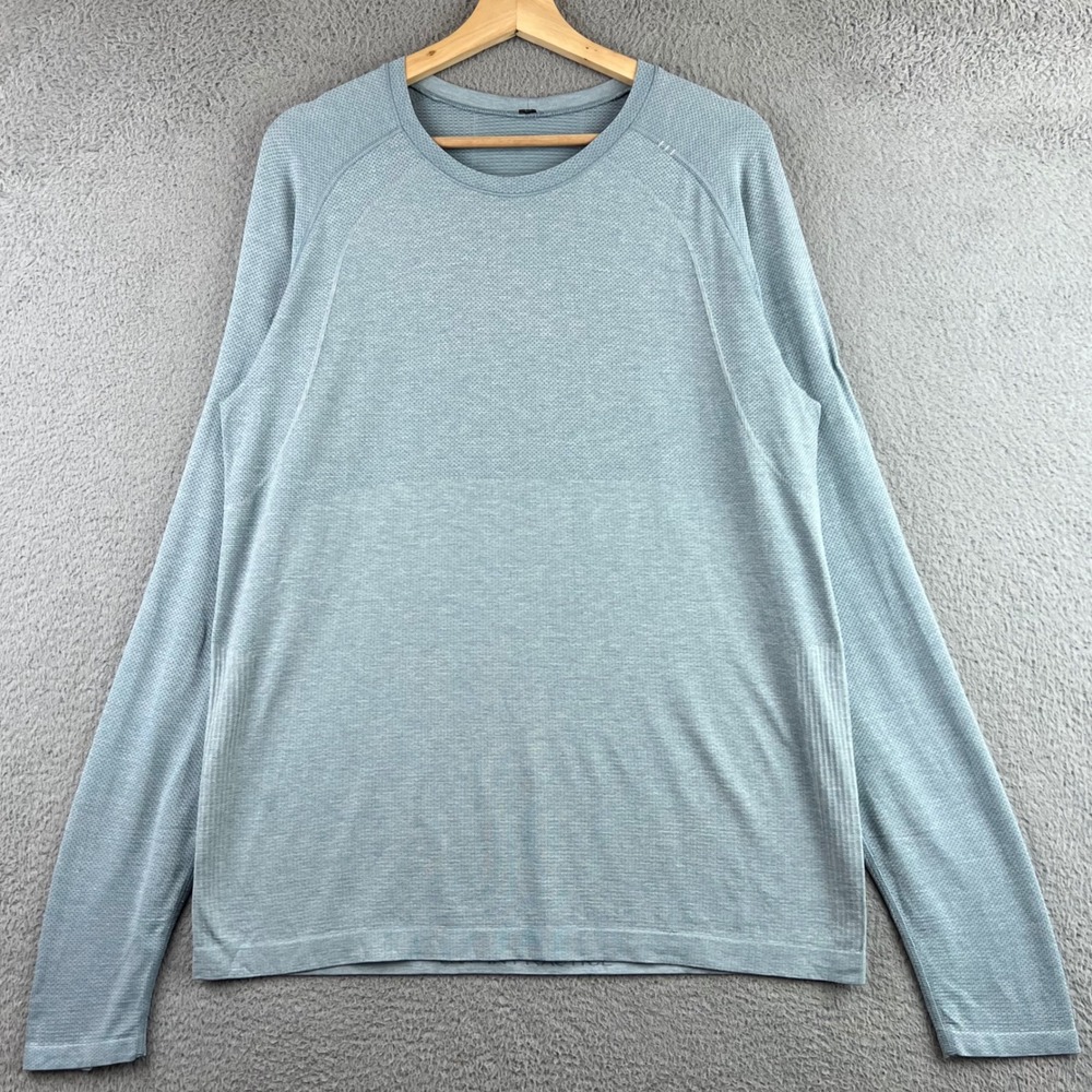 Lululemon Metal Vent Tech Long Sleeve Shirt Mens Large Blue Heathered Activewear